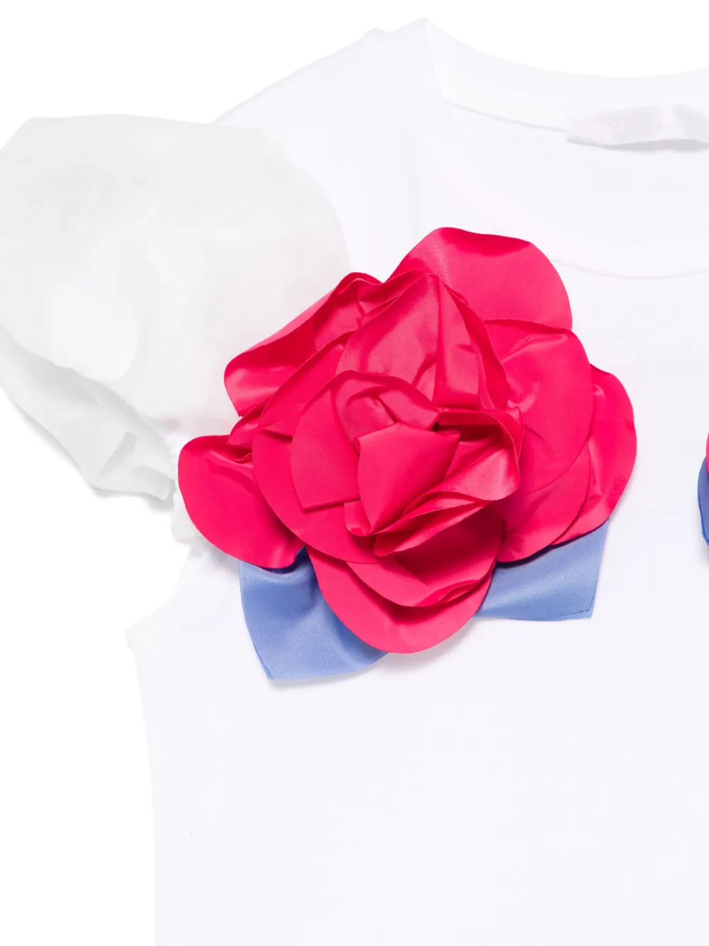 Miss Grant Kids T-shirt met bloemenpatch Wit