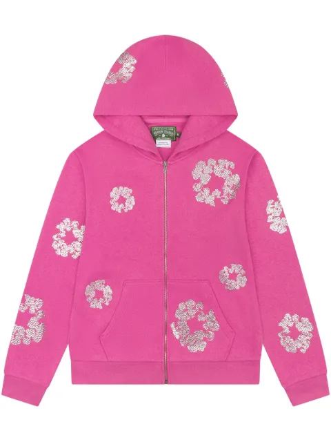 Denim Tears Swarovski Wreath "Pink" zip hoodie