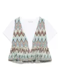 Miss Grant Kids wave-pattern T-shirt set (set of two) - White