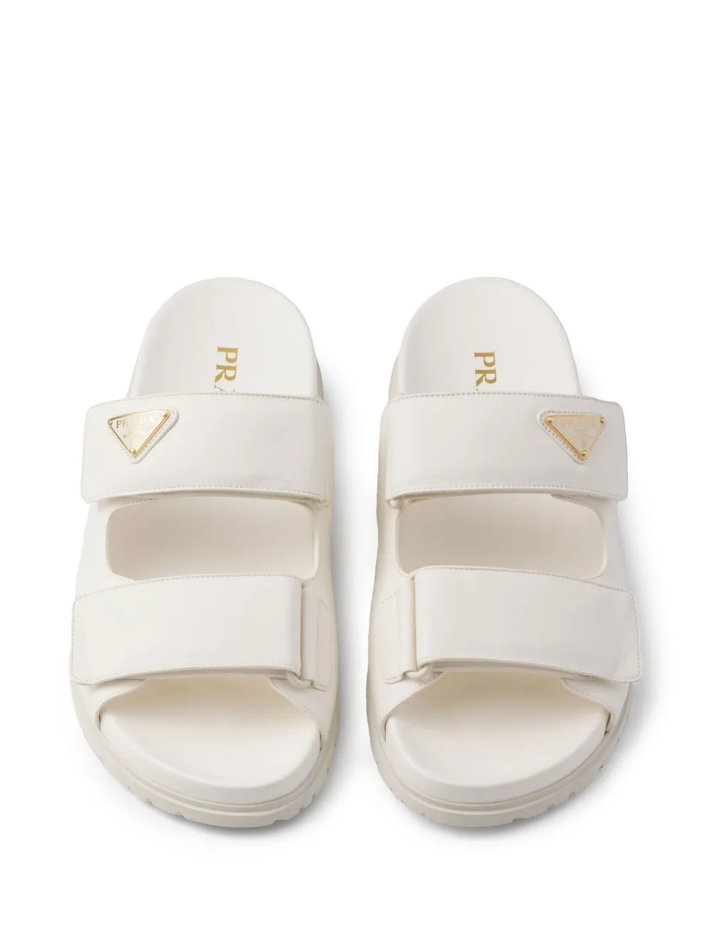 Prada leather slides White