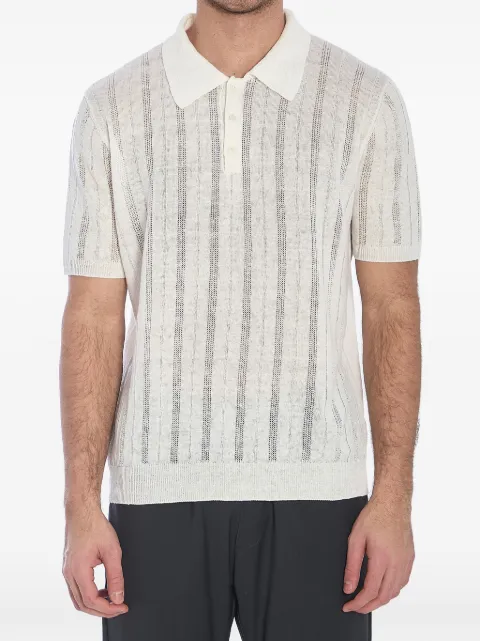Roberto Collina pointelle-knit polo shirt