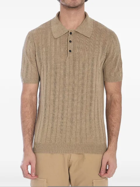 Roberto Collina pointelle-knit polo shirt
