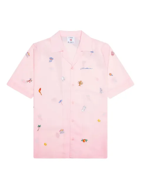 Casablanca embroidered short-sleeved shirt