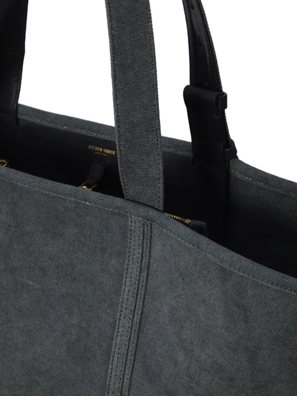 【関税込み】★Golden Goose★ロゴ入りトートバッグ GWA00694A Golden Goose Logo Print Shopping Bag | Grey | FARFETCH