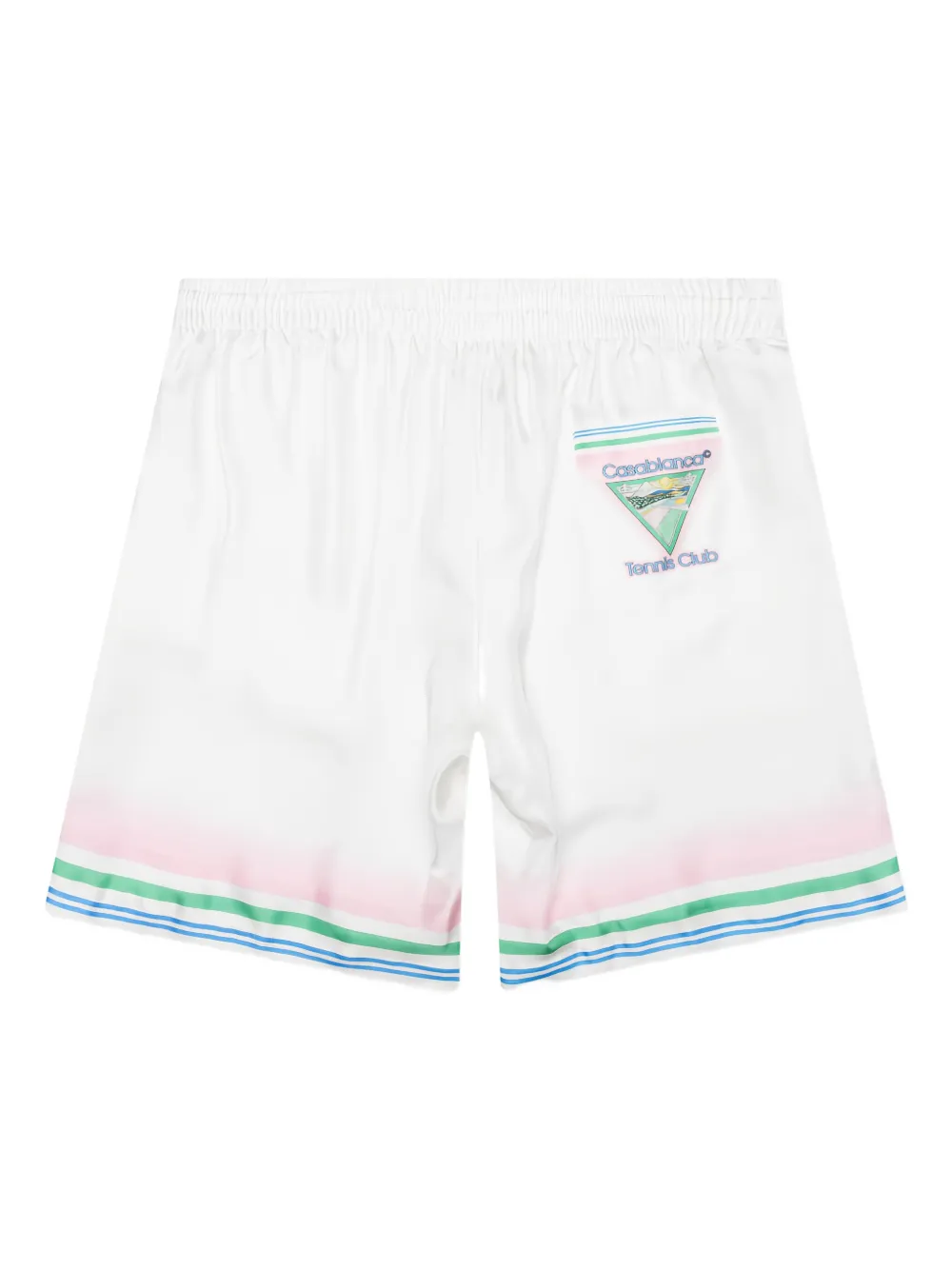 Casablanca Drawstring Striped Shorts In White