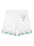 Casablanca drawstring striped shorts - White