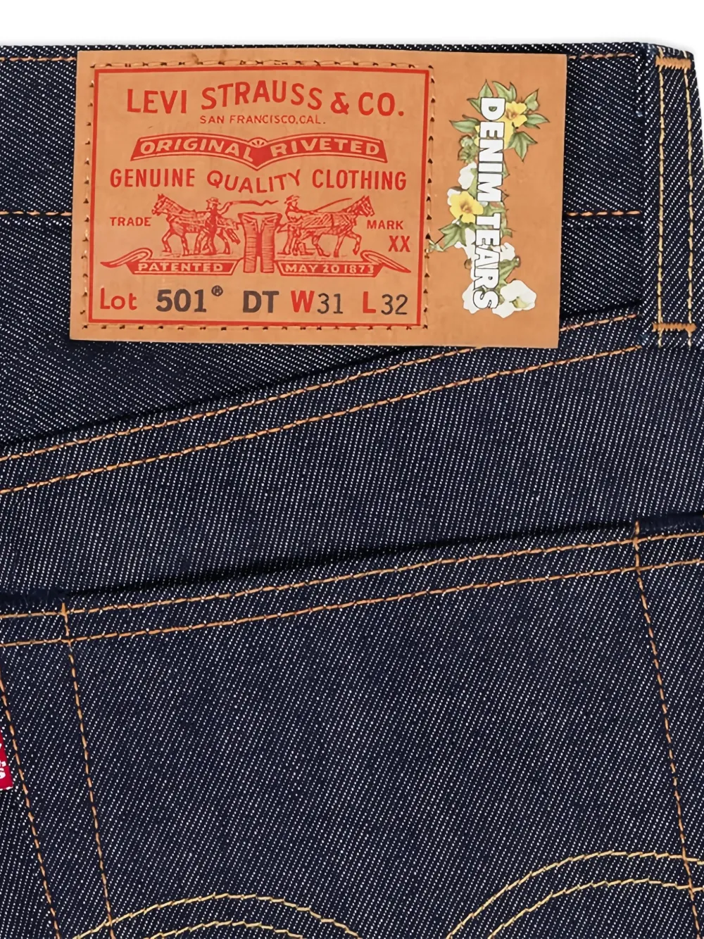 Denim Tears x Levis Tears 501 jeans Blauw