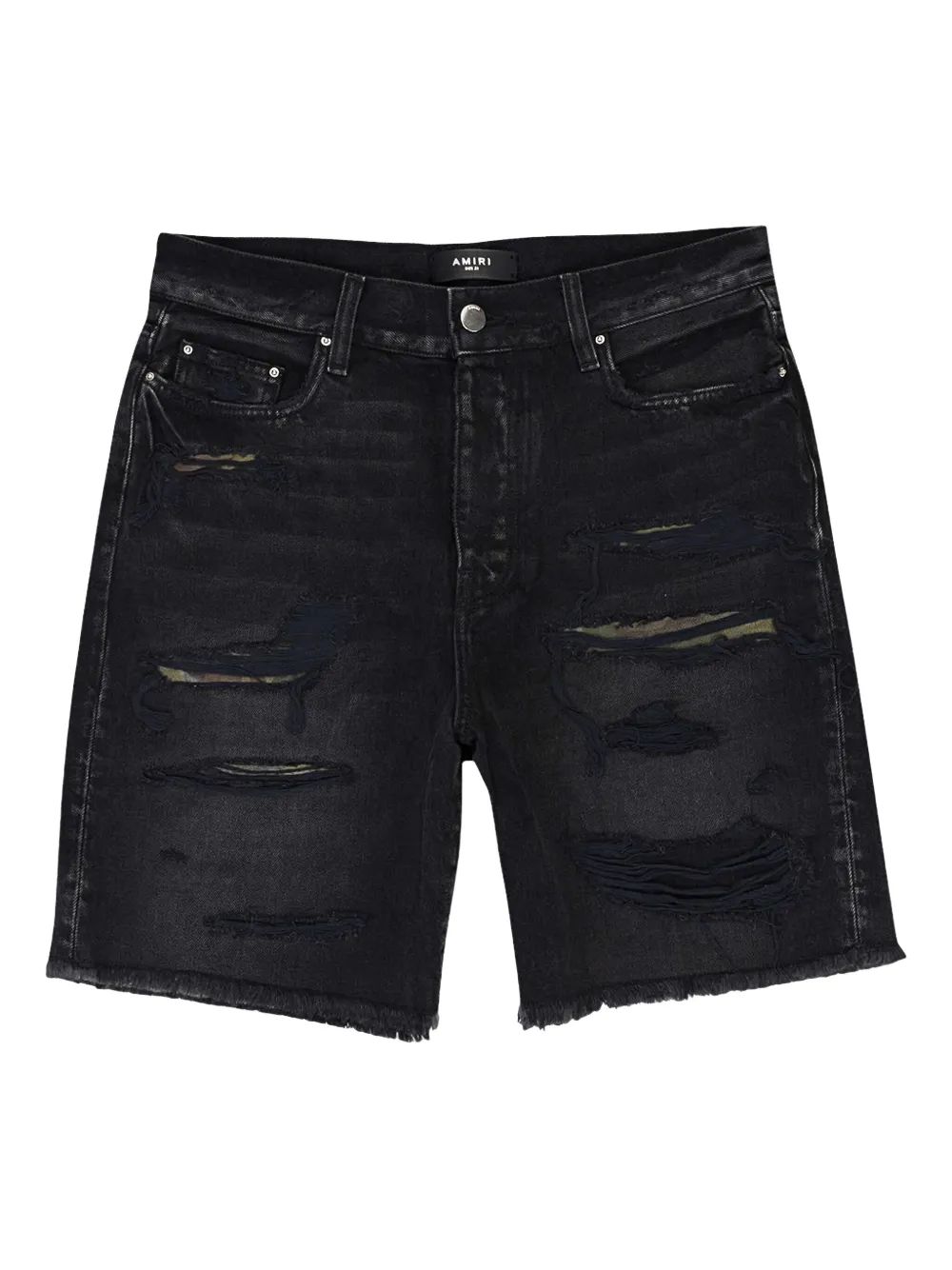 AMIRI Denim shorts met gerafeld effect Zwart
