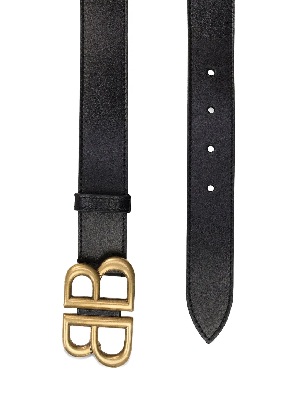 Balenciaga Leren riem met BB-logoplakkaat Zwart