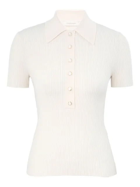 ZIMMERMANN fine-ribbed polo shirt