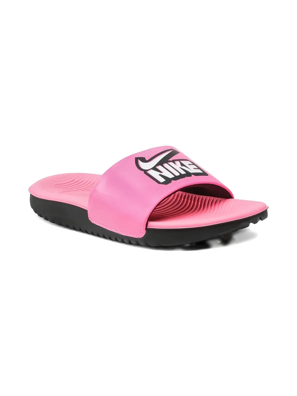 Nike Kids Kawa "Sunset Pulse Black White" slides Pink