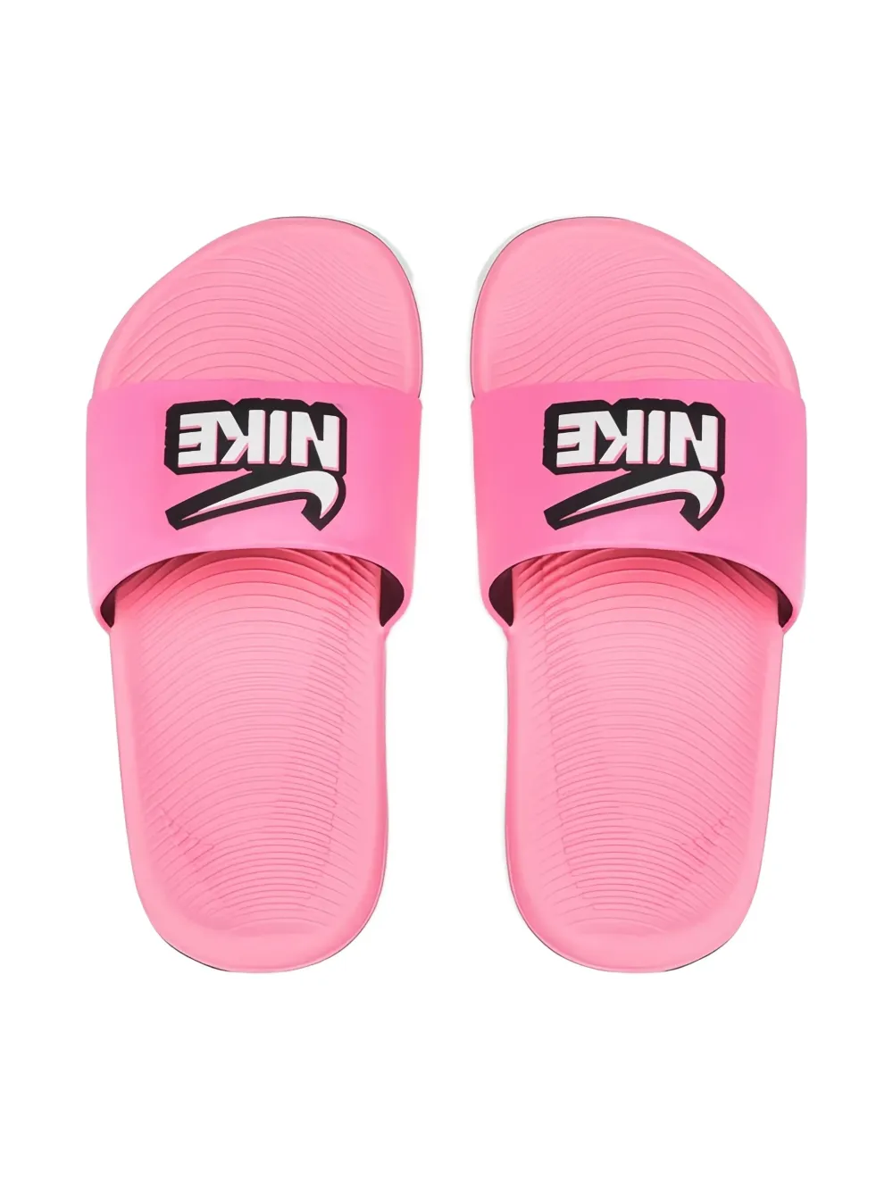 Nike Kids Kawa "Sunset Pulse Black White" slides Pink