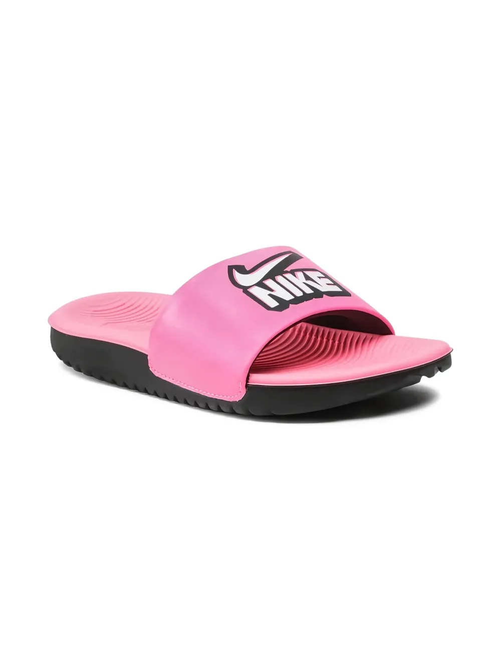 Nike Kids Kawa "Sunset Pulse Black White" slides Pink