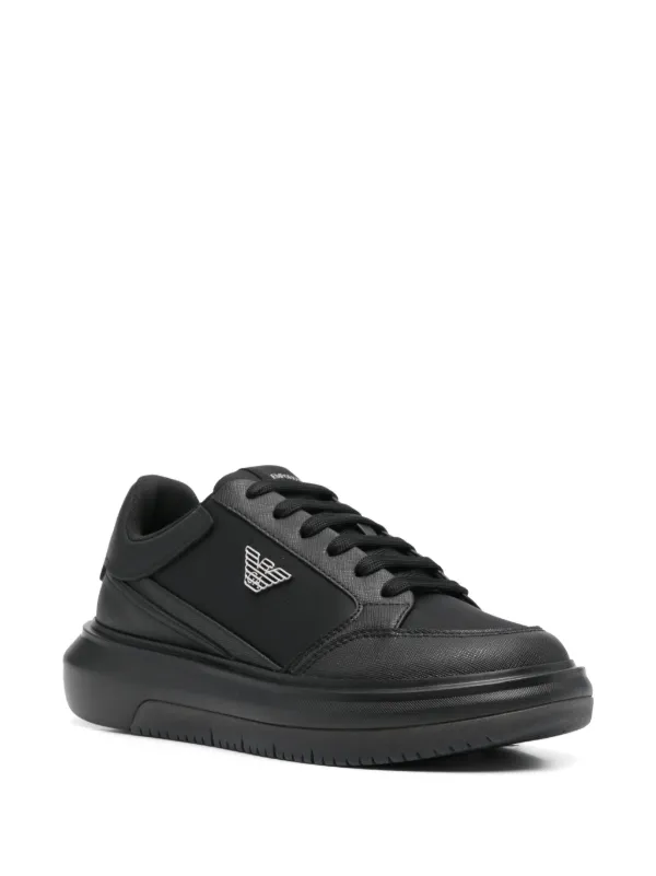スニーカー Emporio Armani X3X184 XN829 PANELLED LOW-TOP Sneakers Emporio Armani Panelled lace-up Sneakers | Black | FARFETCH