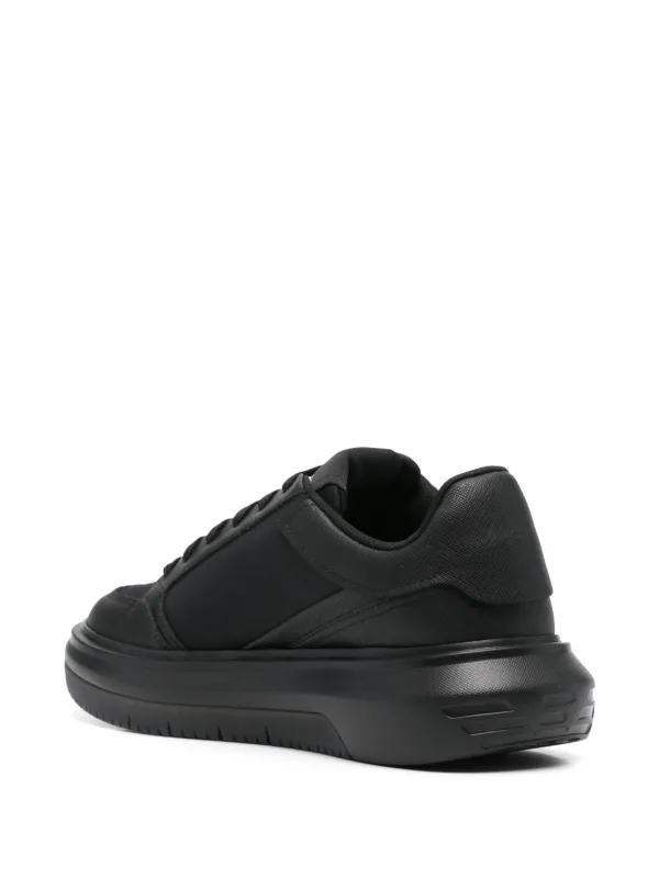 Emporio Armani Panelled lace-up Sneakers | Black | FARFETCH