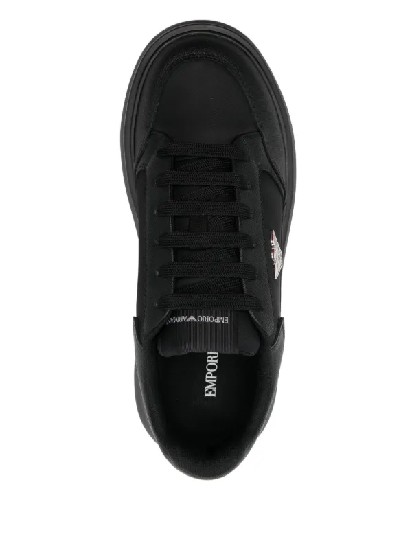 スニーカー Emporio Armani X3X184 XN829 PANELLED LOW-TOP Sneakers Emporio Armani Panelled lace-up Sneakers | Black | FARFETCH