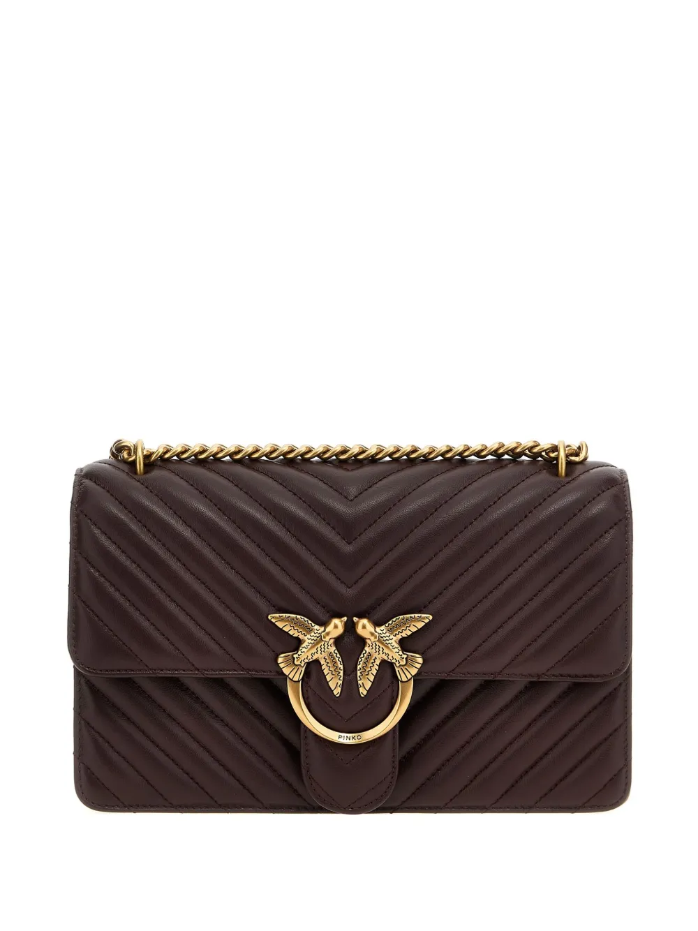 Shop Pinko Love One Classic Crossbody Bag In Purple