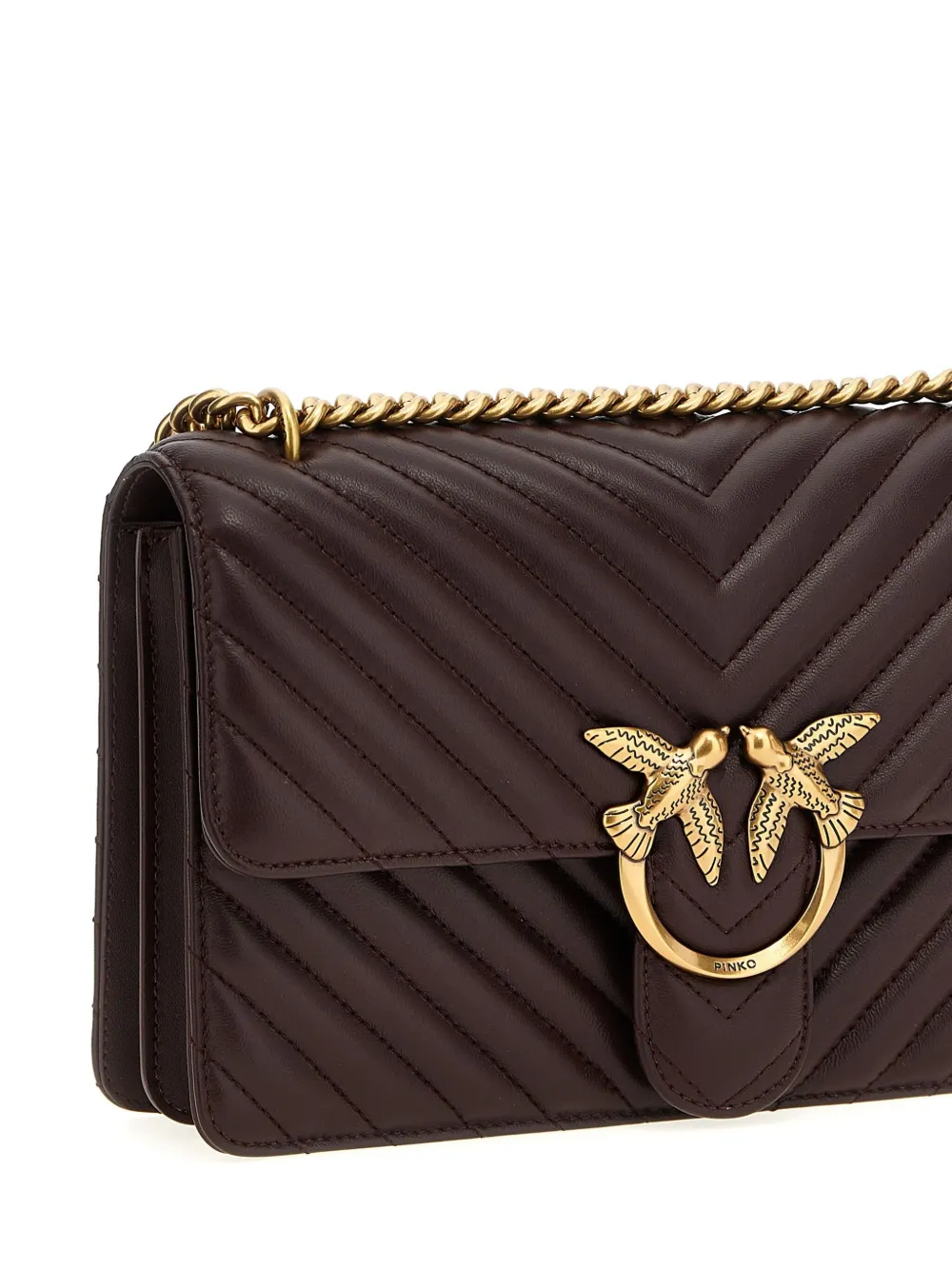 Shop Pinko Love One Classic Crossbody Bag In Purple