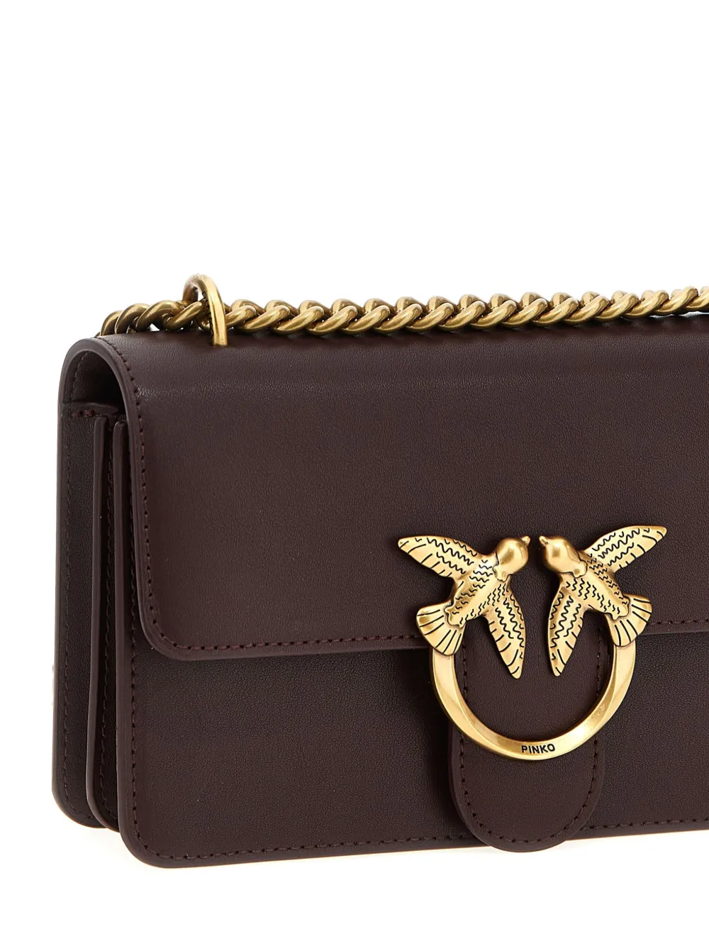 PINKO Love One mini crossbodytas Bruin