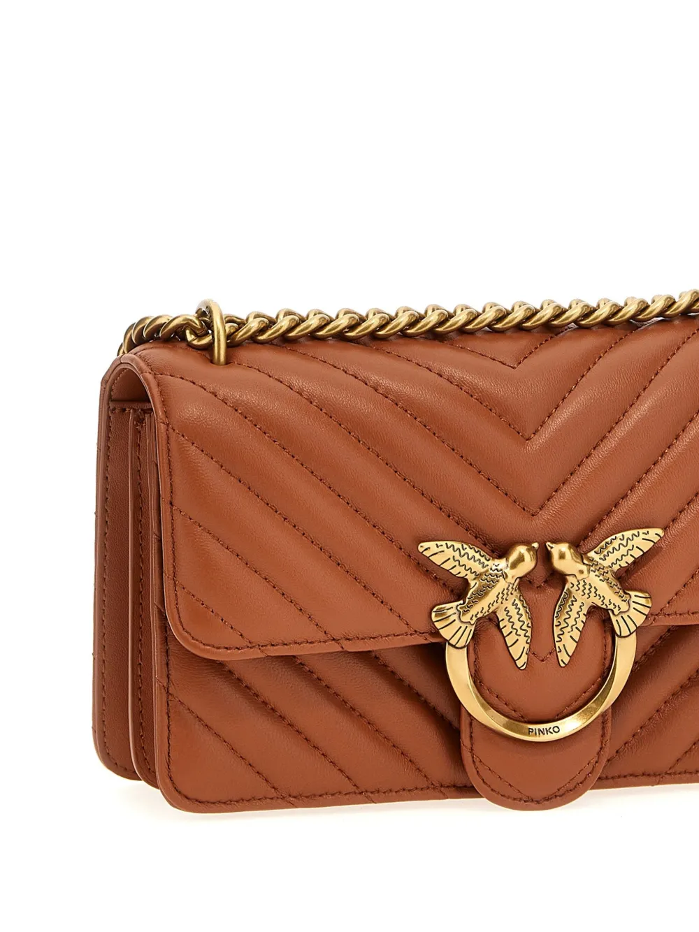 PINKO Love One mini crossbodytas Bruin