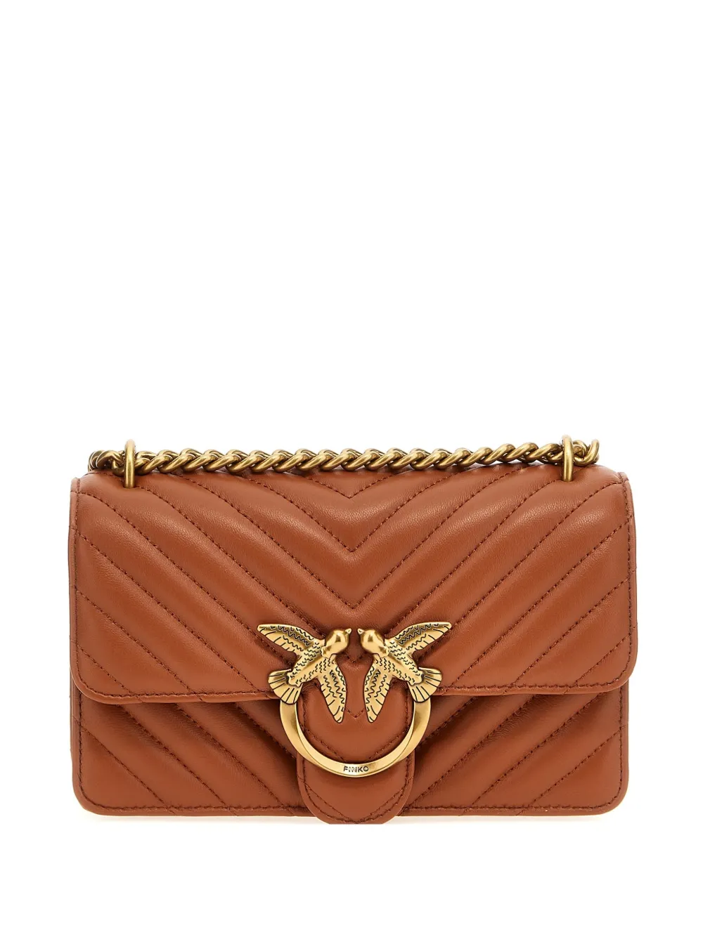 Pinko Mini Love One Crossbody Bag In Brown