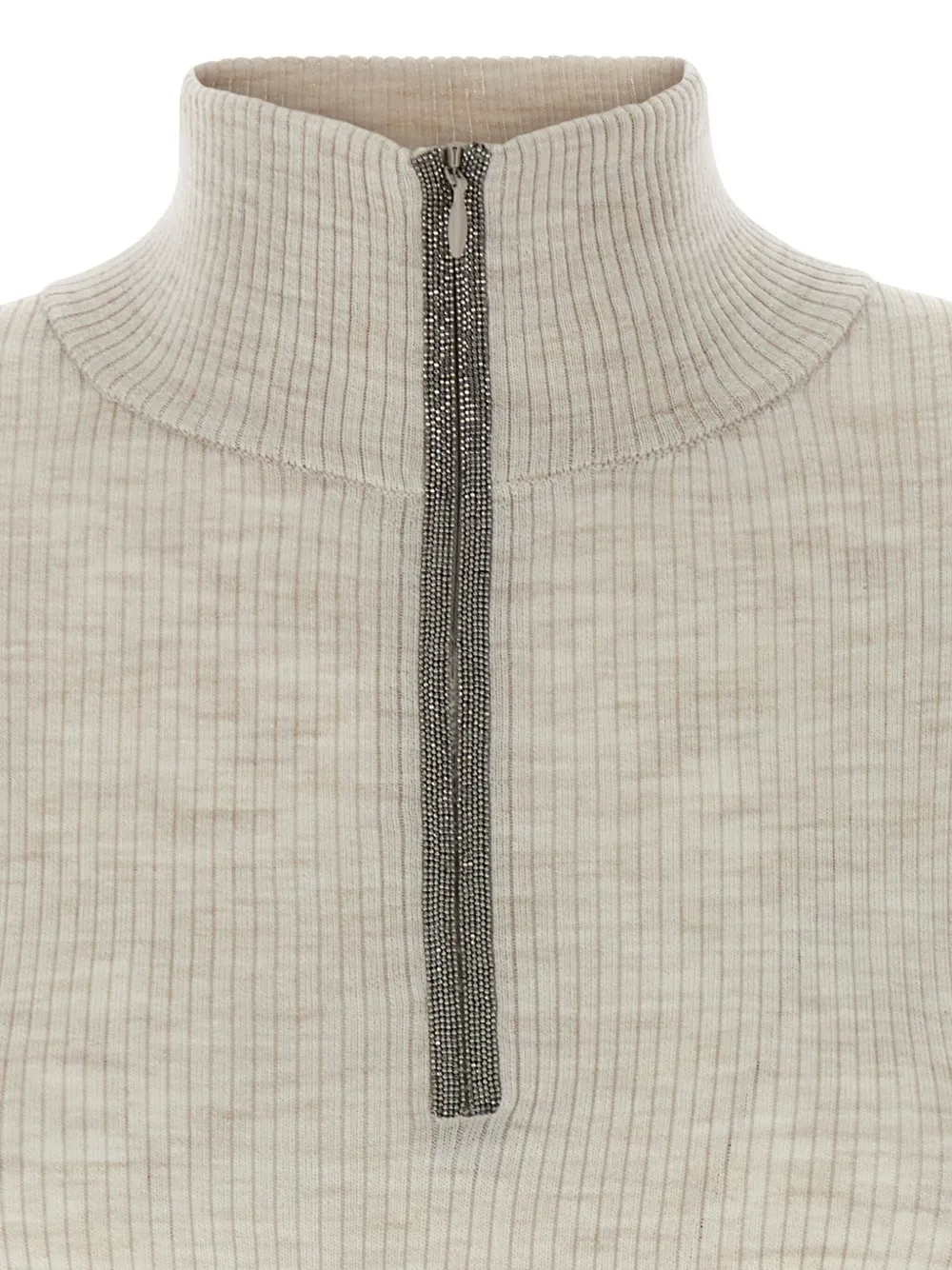Brunello Cucinelli Trui met rits Beige