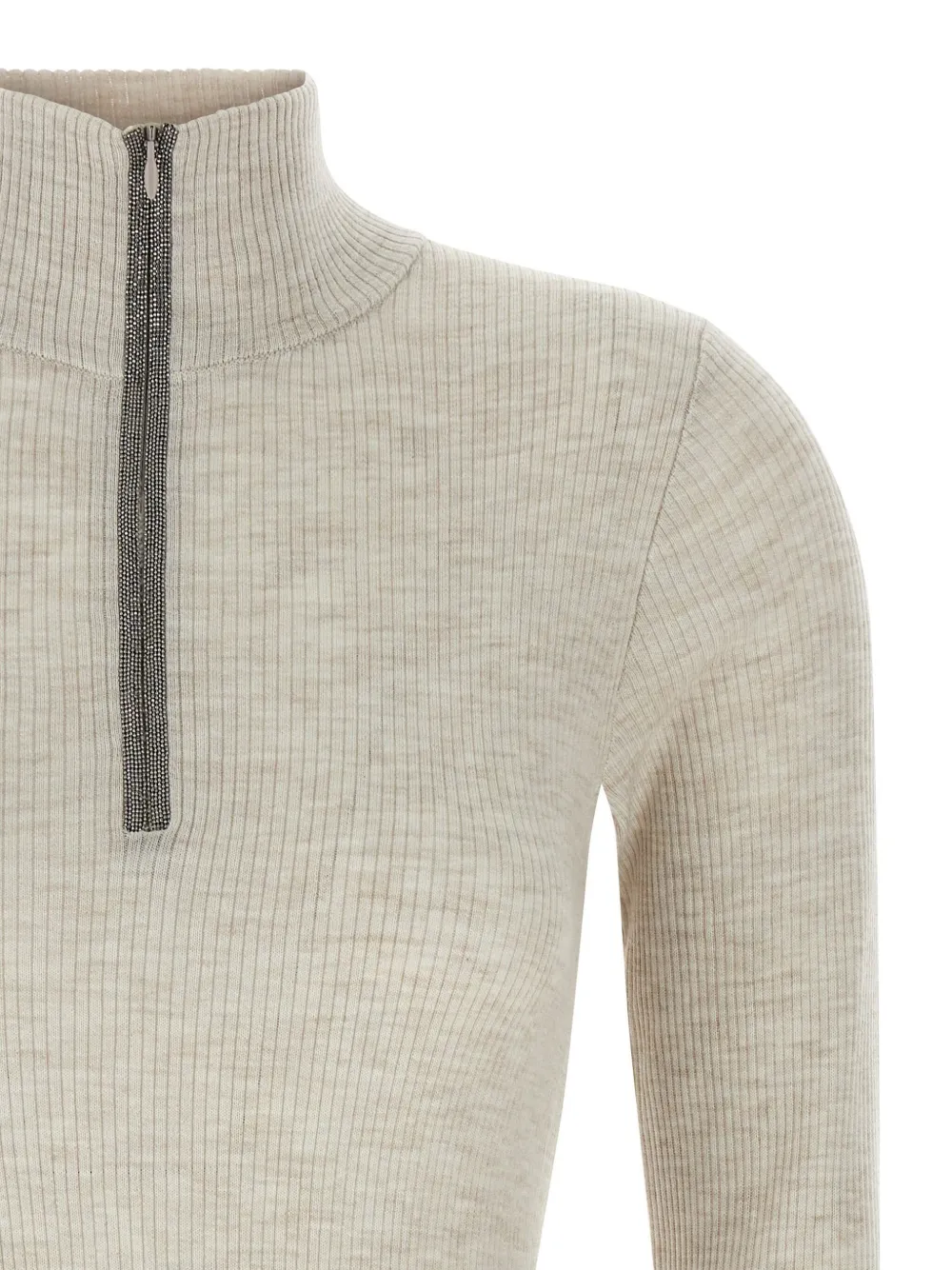 Brunello Cucinelli Trui met rits Beige