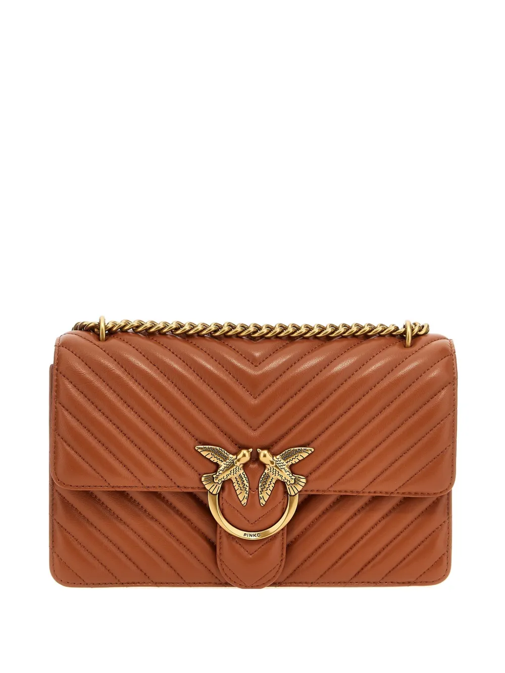 Pinko Classic Love One Crossbody Bag In Brown