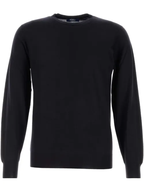 Fedeli pull en laine vierge - Bleu - Fedeli - Modalova