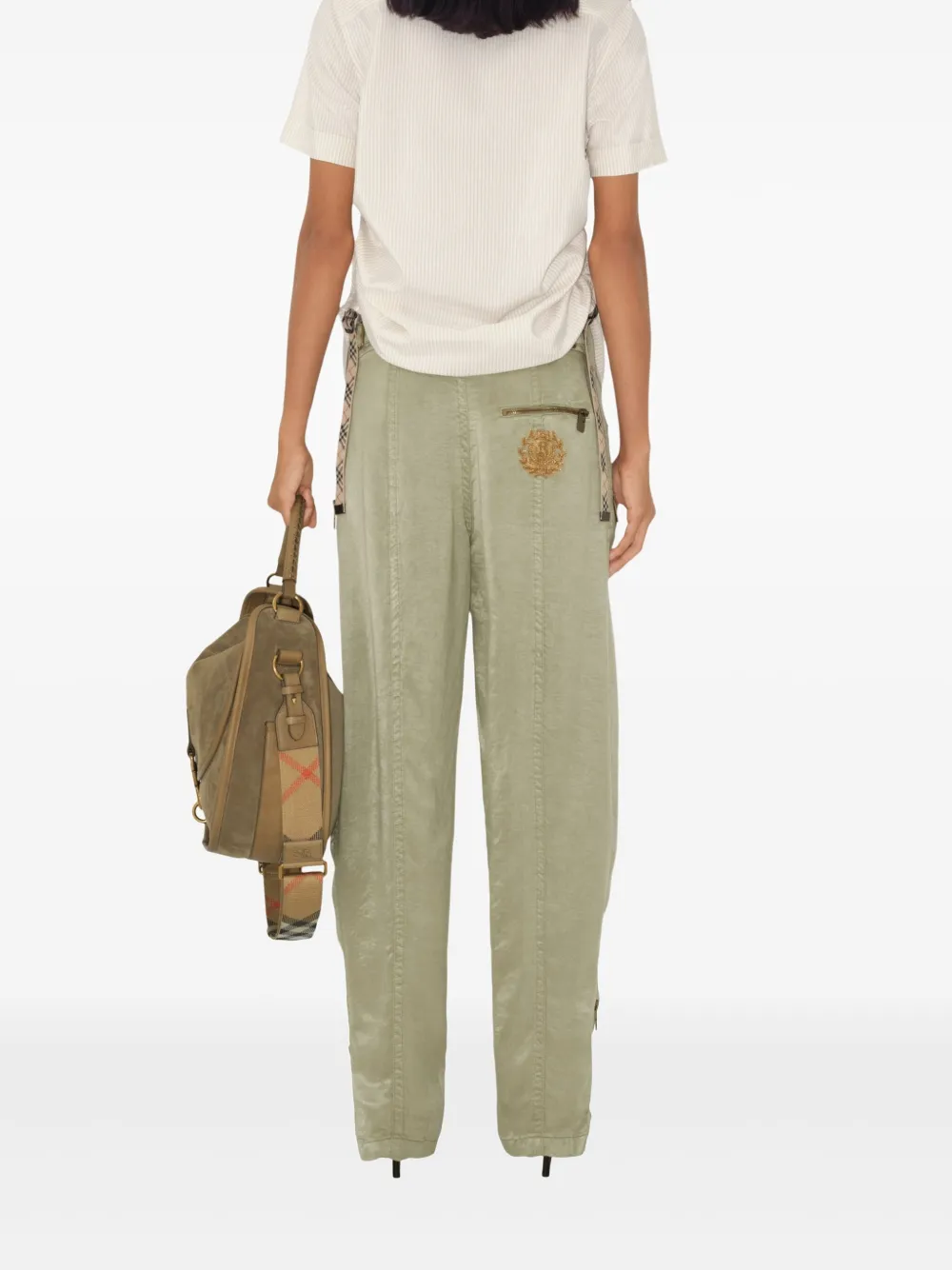 Burberry Broek met borduurwerk Groen