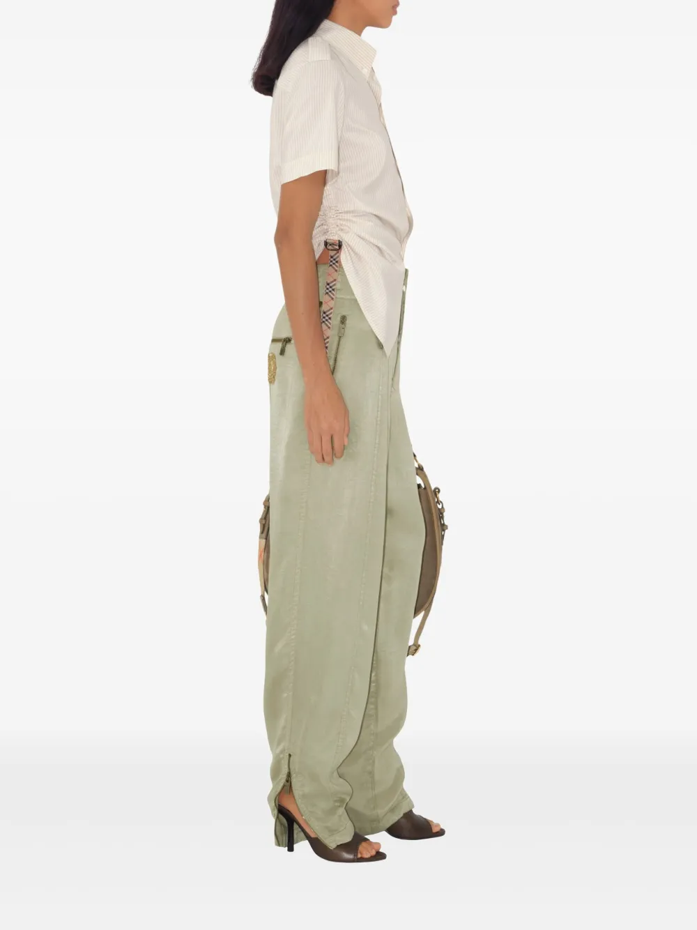 Burberry Broek met borduurwerk Groen