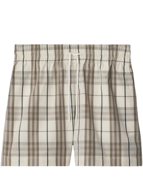 Burberry شورت قطن بكاروهات