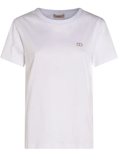 TWINSET playera con placa del logo