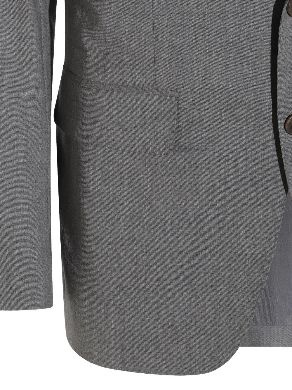 Canali Logo-patch Suit In Grey