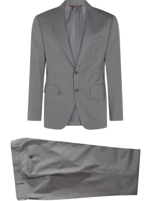 Canali logo-patch suit 