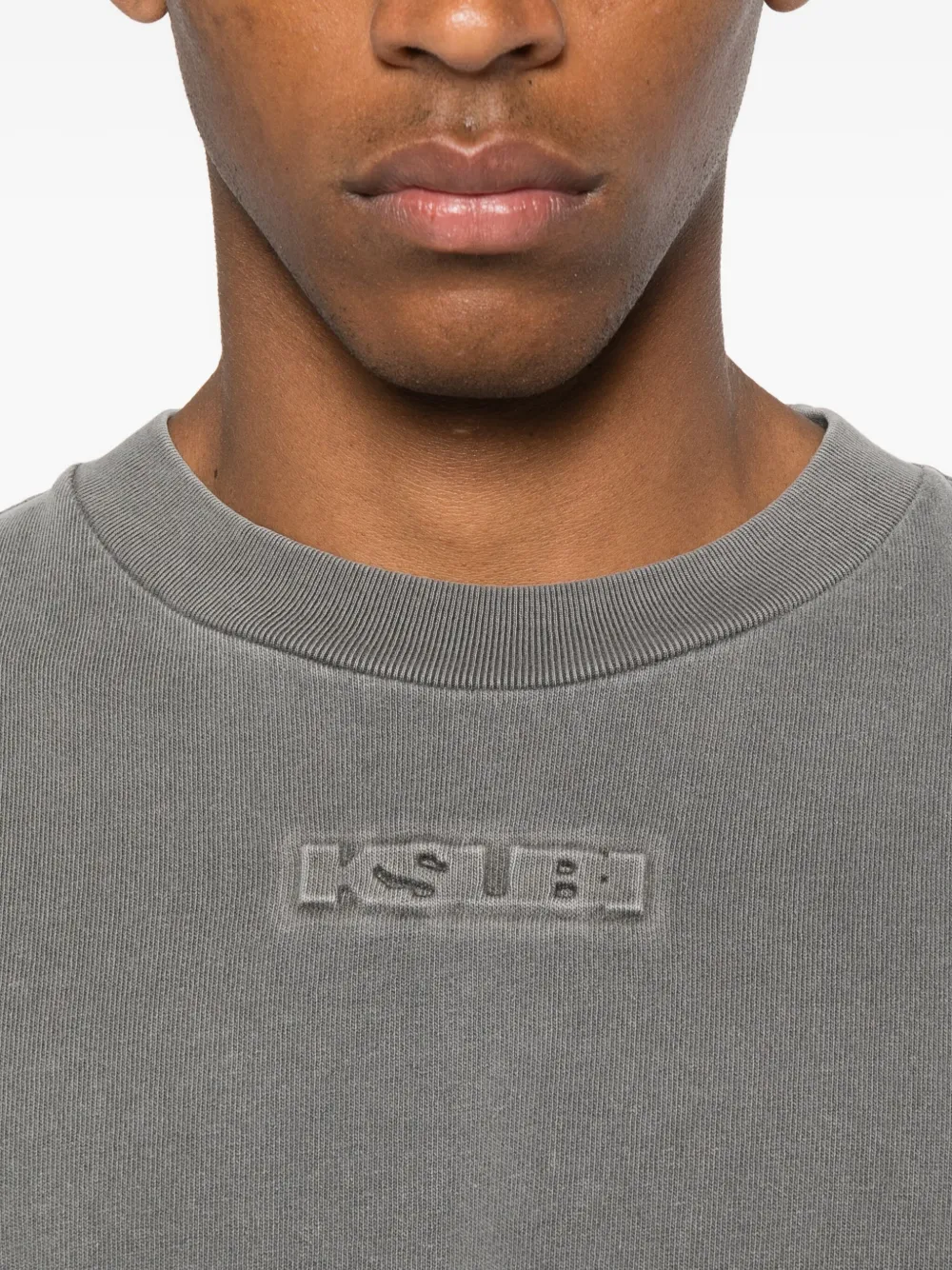 Ksubi logo-embroidered T-shirt Grijs