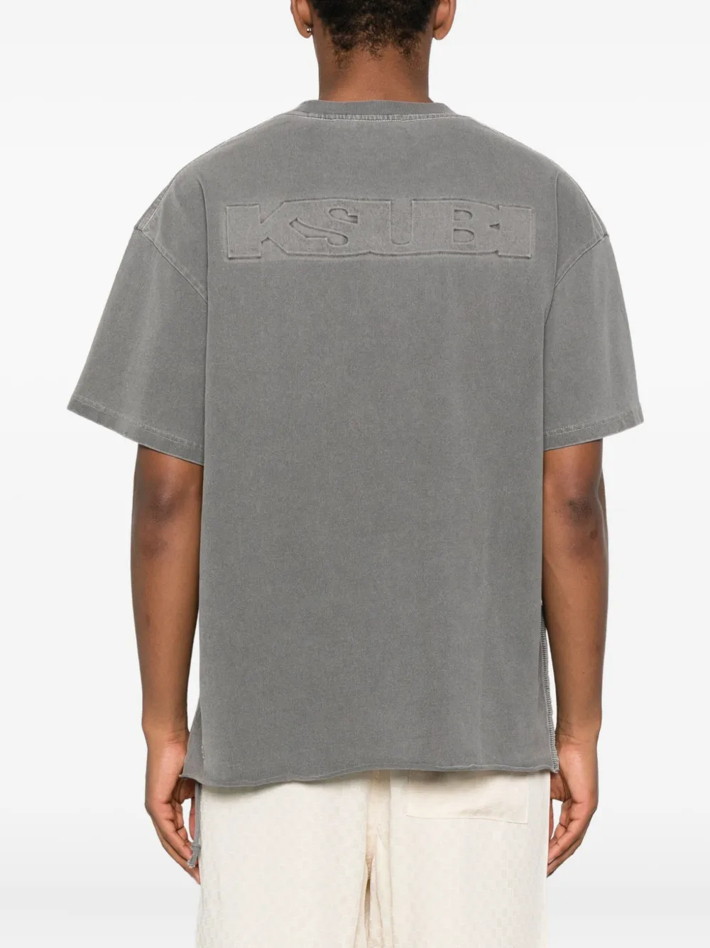 Ksubi logo-embroidered T-shirt Grijs