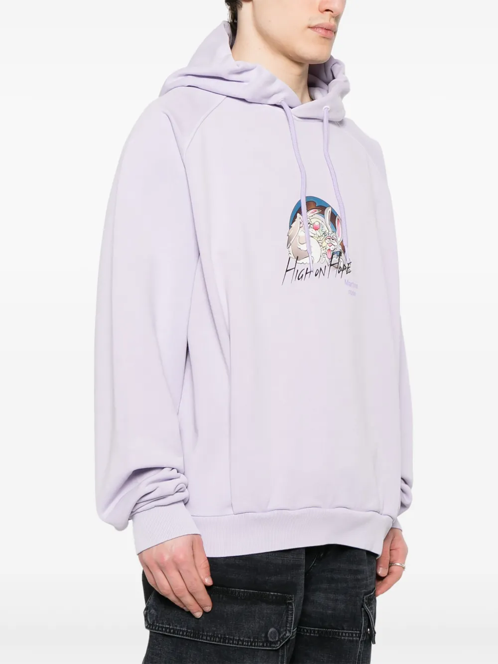 Shop Martine Rose High On Hope Hoodie In Purple Lilac