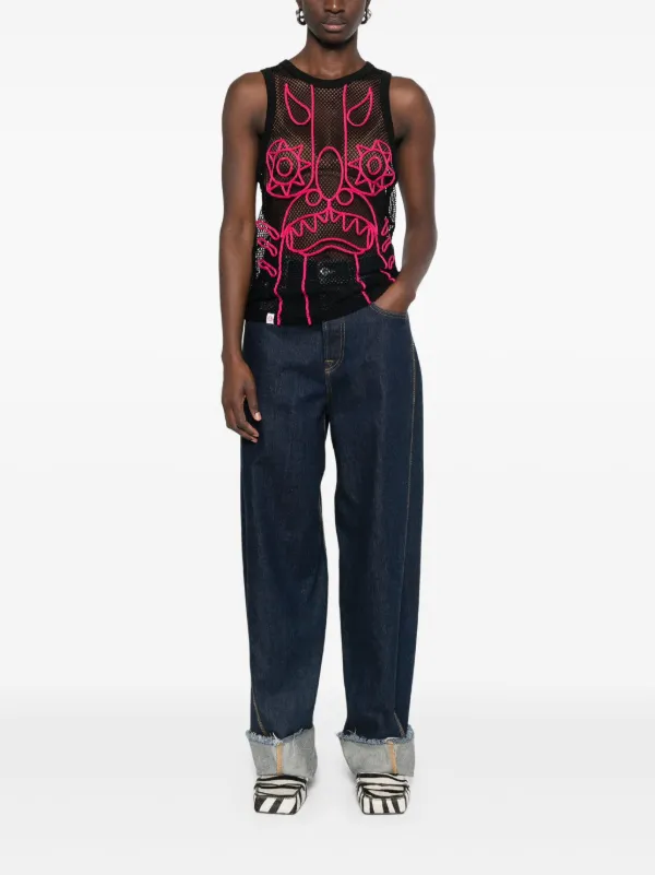 Charles Jeffrey Loverboy Graphic Net Top | Black | FARFETCH