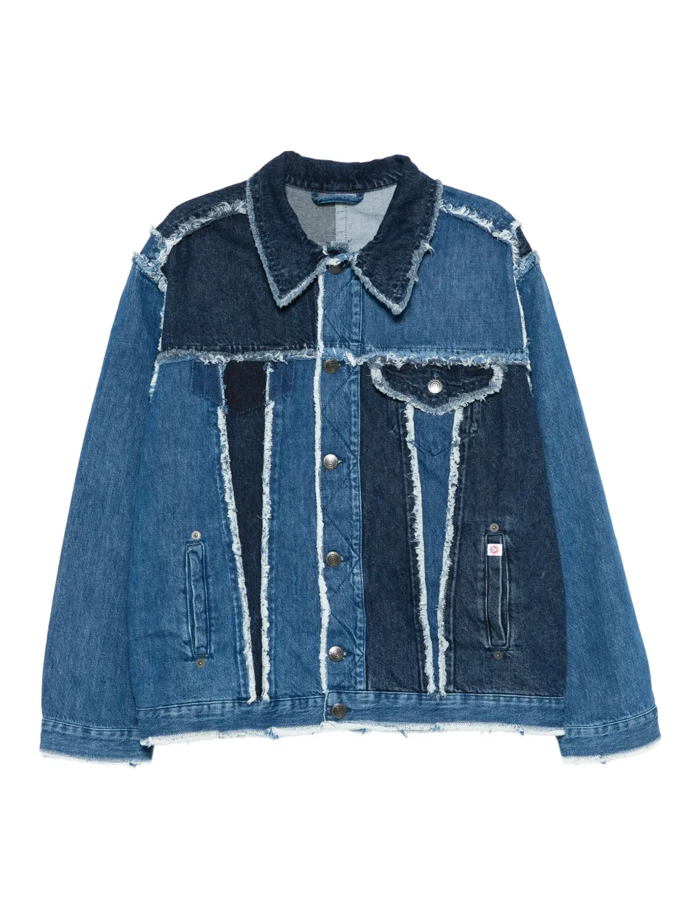 Charles Jeffrey Loverboy frayed patchwork denim jacket | Blue | Image 1