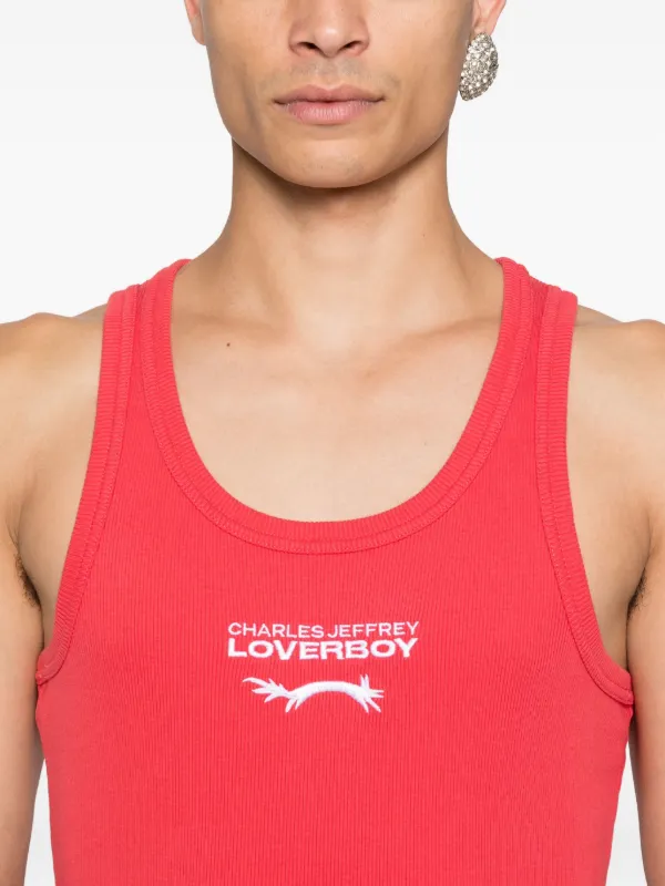 関税送料込み【Charles Jeffrey Loverboy】ロゴ タンクトップ Charles Jeffrey Loverboy ロゴ タンクトップ | レッド