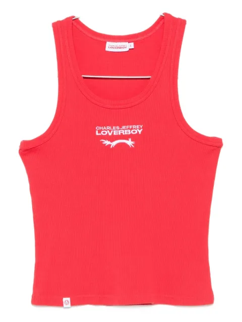 Charles Jeffrey Loverboy logo ribbed tank top