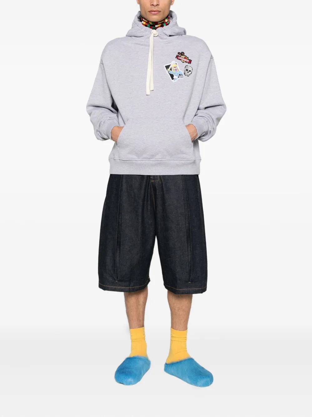 Charles Jeffrey Loverboy Barbarian-patch hoodie Grijs