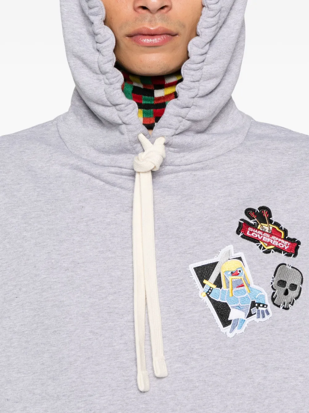 Charles Jeffrey Loverboy Barbarian-patch hoodie Grijs