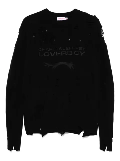 Charles Jeffrey Loverboy suéter con logo y efecto envejecido