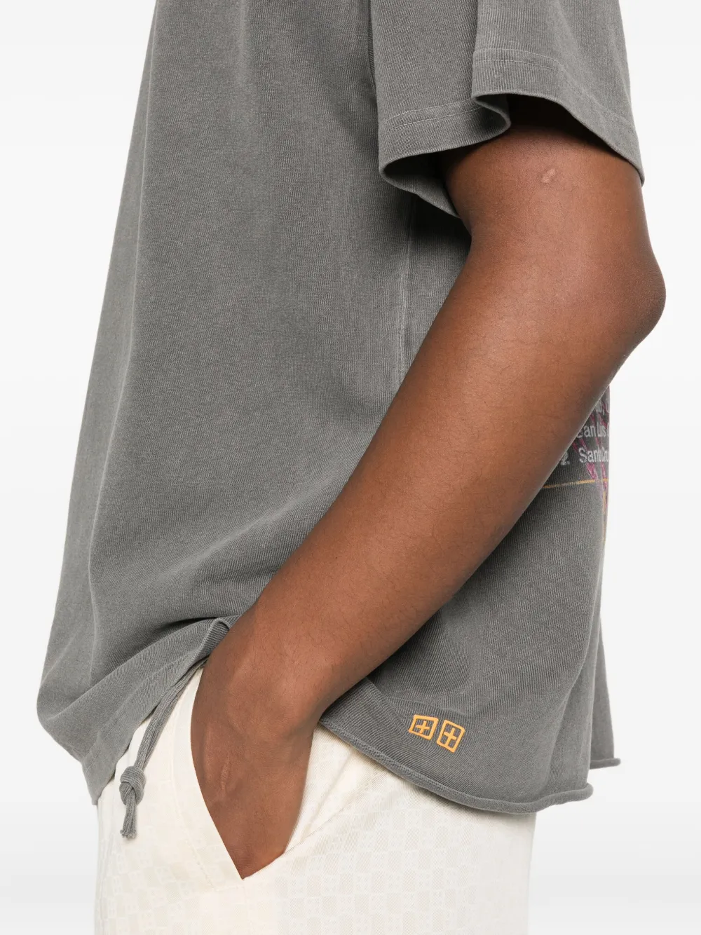 Ksubi Kickstart logo-print drawstring T-shirt Grijs