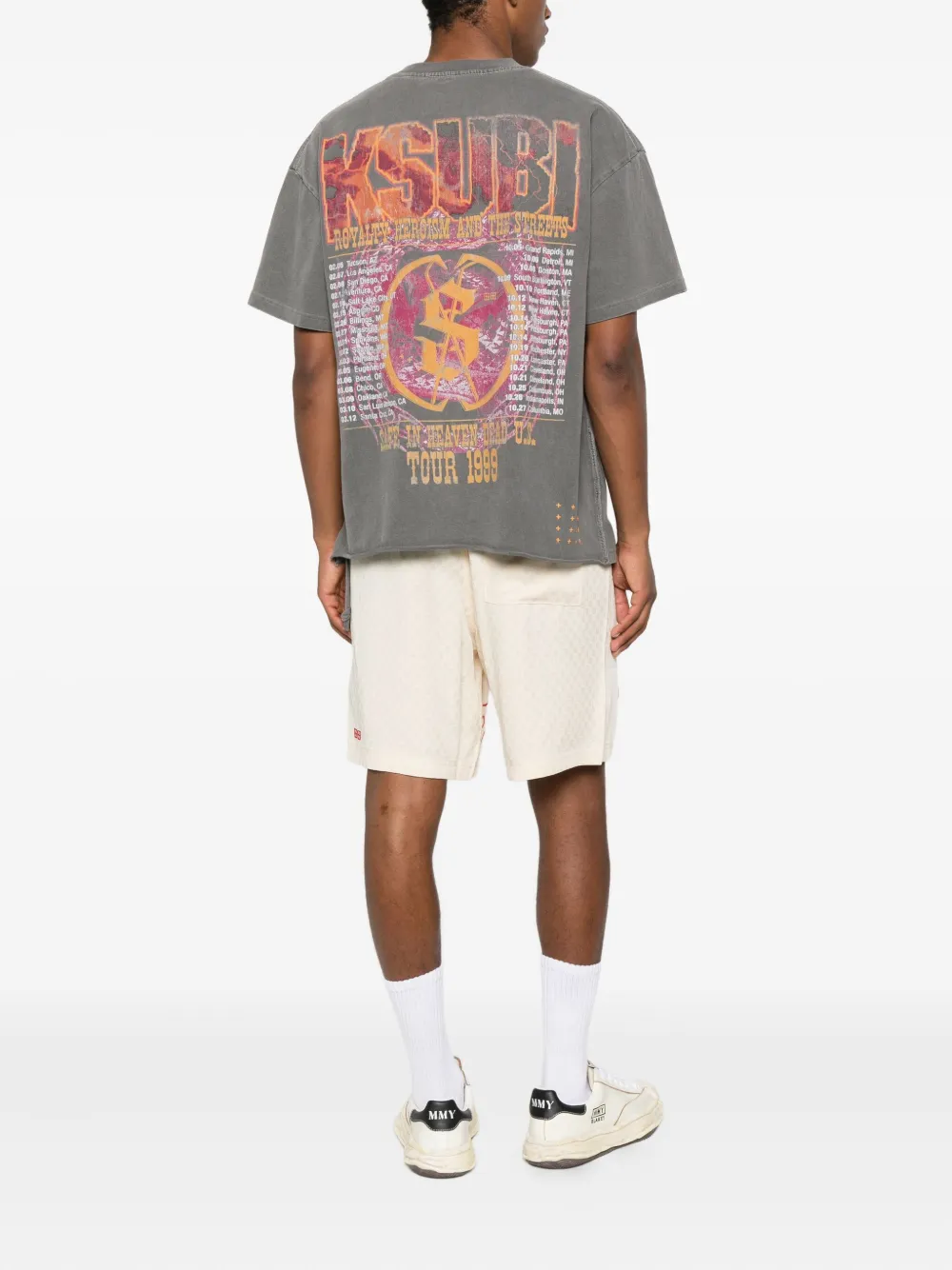 Ksubi Kickstart logo-print drawstring T-shirt Grijs