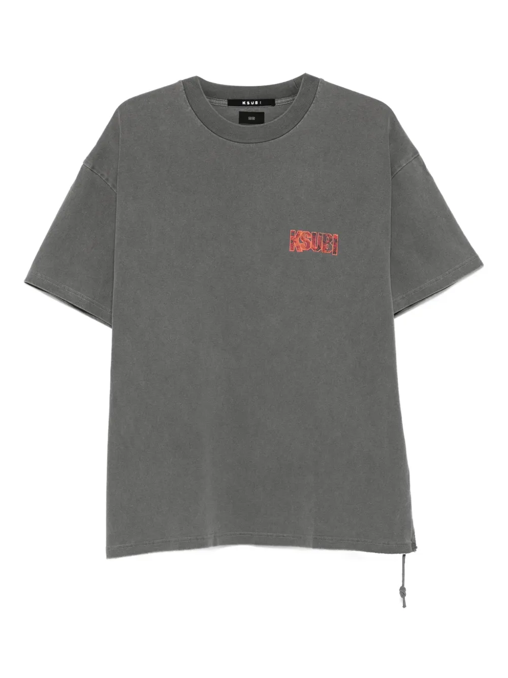 Ksubi Kickstart logo-print drawstring T-shirt | Grey | Image 1