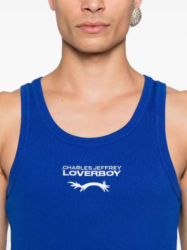 Charles Jeffrey Loverboy embroidered-logo Tank Top | Blue