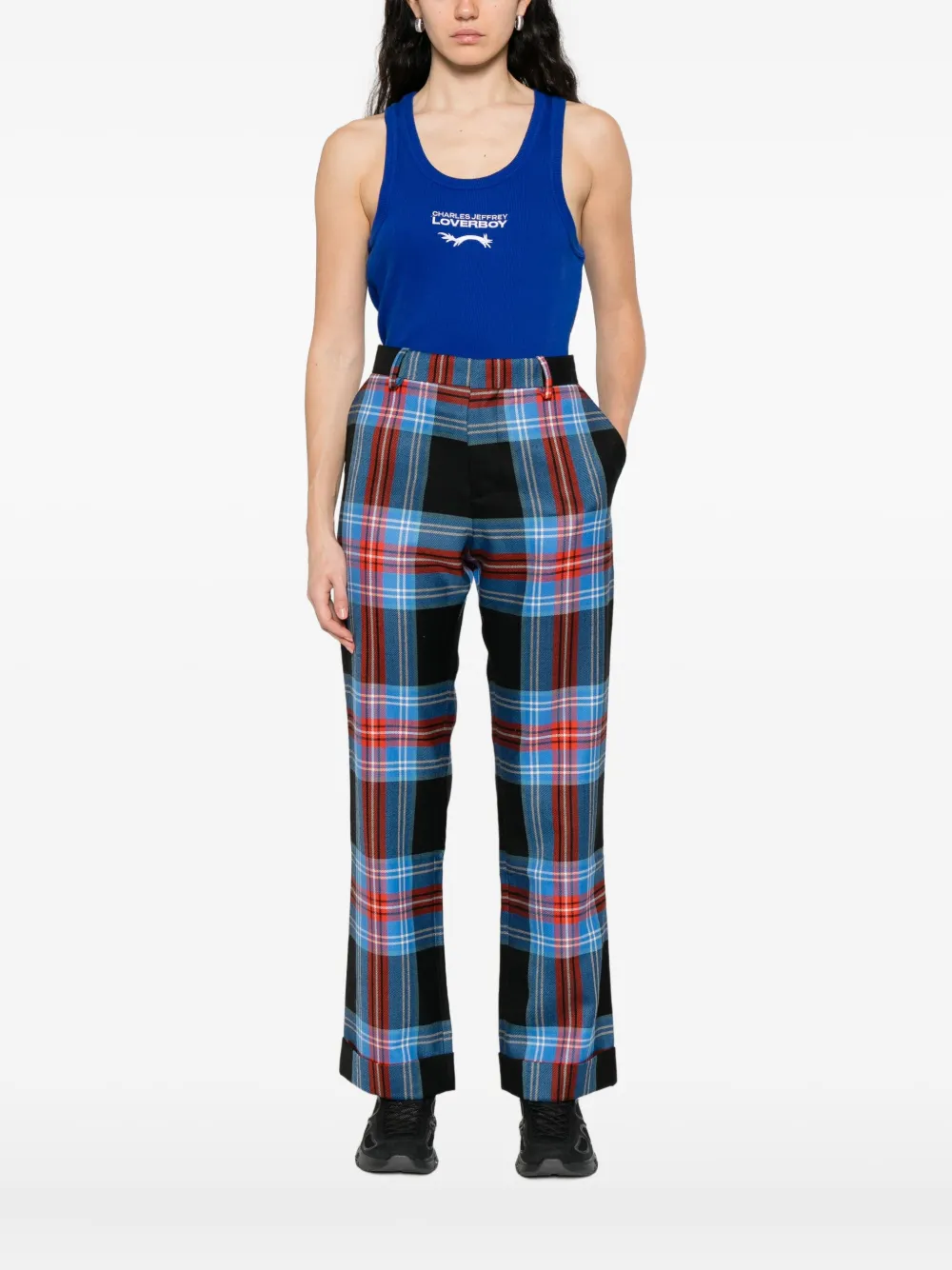 Charles Jeffrey Loverboy Tanktop met geborduurd logo Blauw